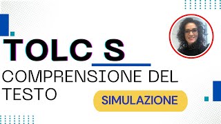 SIMULAZIONE TOLC S Scienze test comprensione del testo [upl. by Sorcim]