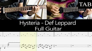 HYSTERIA  Def Leppard Phil Collen amp Steve Clark FULL guitar cover  TAB [upl. by Drona]