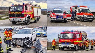 FRONTALKOLLISION VIER VERLETZTE darunter 2 Kinder  FEUERWEHR amp RETTUNGSDIENST im EINSATZ [upl. by Melicent388]