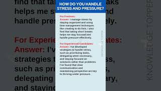 How Do You Handle Stress and Pressure  Common Job Interview Questions and Answers [upl. by Tellford683]