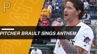 Pirates RP Steven Brault sings anthem at PNC Park [upl. by Acnayb135]