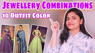 Jewellery for 10 outfit color contrast jewellery for lehenga lehenga ke sath kaise jewellery pahne [upl. by Enilehcim621]