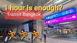 Bangkok Airport Transit  Rush Transfer Walk Thai Airways Connection Flight Guide [upl. by Pooi441]