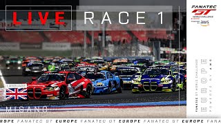 LIVE  Race 1  Misano  Fanatec GT Europe 2024 English [upl. by Adrell]