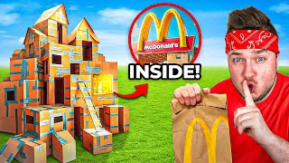 I BUILT A SECRET Box Fort MCDONALDS In My HOUSE [upl. by Mcnamara]