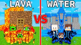 Mikey LAVA vs JJ WATER FAMILY Survival Battle in Minecraft Maizen [upl. by Dnilazor]