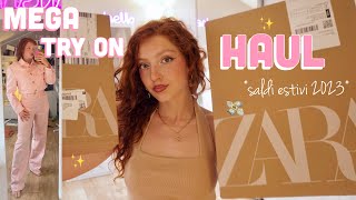 MEGA TRY ON HAUL SALDI ZARA 💸✨ estate 2023 [upl. by Christy443]