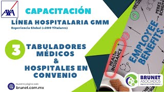 3 Línea Hospitalaria GMM Axa Tabuladores Médicos y Hospitales en Convenio [upl. by Auhsohey]