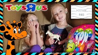 I Mailed Myself in a Box to Toys R Us with Little Sister Madison IT WORKED Whats in My Backpack [upl. by Adela502]