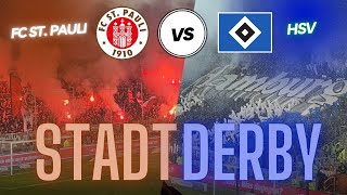 BRENNENDES HAMBURGER STADTDERBY PYROS OHNE ENDE FC St Pauli vs HSV  FANPRIMUS STADIONVLOG [upl. by Fielding980]