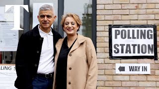 London mayoral election Sadiq Khan casts his vote in the [upl. by Assiruam]