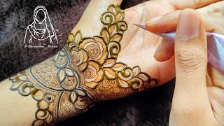 Very Beautiful Prettiest Henna Design for hands  Latest heavy Palm Henna designs thouseenshenna [upl. by Tresa676]