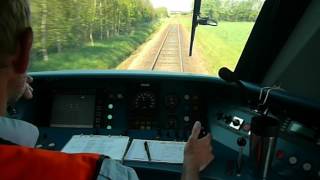 Train cockpit in Vestbanen Arriva Lint 41 filmed from Outrup to Nørre Nebel 2012 [upl. by Killoran177]