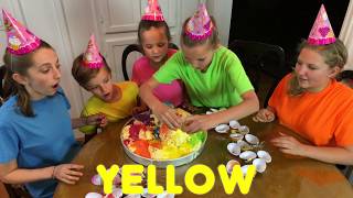 Learn English Colors Giant Ice Cream Surprise Eggs with Sign Post Kids [upl. by Anthia]