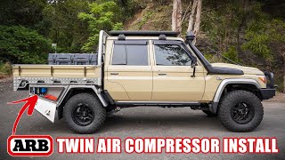 ARB TWIN compressor install into undertray toolbox [upl. by Judus176]