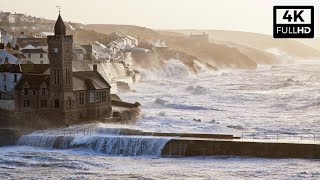 Storm Eunice Smashes into Cornwall  4K Video [upl. by Sirrep]