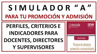 SIMULADOR quotAquot PERFILES CRITERIOS E INDICADORES PARA DOCENTES DIRECTORES Y SUPERVISORES [upl. by Dnaltruoc]