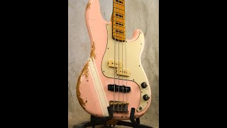 P Bass Special aged quotShell Pinkquot racing strip by Alnus Bass [upl. by Nylahs]