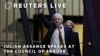 LIVE Julian Assange speaks at the Council of Europe  REUTERS [upl. by Cartie]