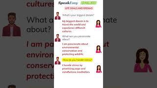 Life Goals and Dreams  English Questions and Answers speakingforbeginners learntospeak english [upl. by Chiaki752]