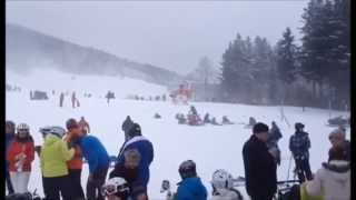 medical helicopter crash  Rettungshubschrauber Unfall rutscht Piste hinab  Oberwiesental [upl. by Hortensa]