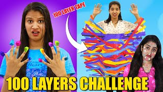 100 LAYERS WEARING CHALLENGE 🤩  EXTREME CHALLENGE GONE WRONG 😱  PULLOTHI [upl. by Libb]