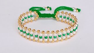 How to make easy beaded bracelet  simple and easy bracelet making  easy bracelet making tutorial [upl. by Greabe577]