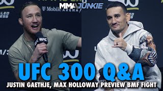 Justin Gaethje Max Holloway Vow to Hurt Each Other in BMF Title Fight – Out of Respect  UFC 300 [upl. by Tayib]