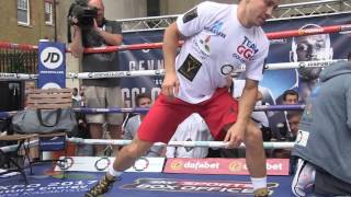 Gennady Golovkin In the UK Working Out  GGG vs Brook EsNews Boxing [upl. by Adnawt]