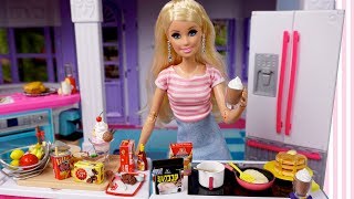 Barbie Doll House Kitchen Toys for Morning Routine Unbox [upl. by Elocel781]