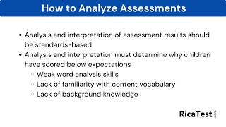 Rica Prep Subtest 1 Analyzing Assessments [upl. by Yrian911]