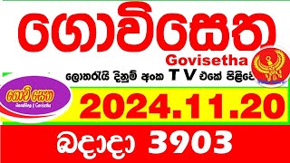 Govisetha 3903 20241120 Today nlb Lottery Result අද ගොවිසෙත දිනුම් ප්‍රතිඵල Lotherai dinum anka [upl. by Trilley]