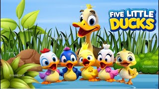 Five Little Ducks  Popular Nursery Rhyme amp Lyrics for Kids  Educational Kids Songs 001 [upl. by Eelyah]