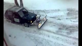 Lada Niva Plowing Snow in Latvia [upl. by Elliot]