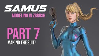 Sculpting Samus Zero in ZBRUSH PART 7 Making the Suit [upl. by Breena]