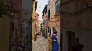 Colourful street Rovinj Croatia TravelwithHugoF rovinj croatia croatiatravel [upl. by Ennylcaj]