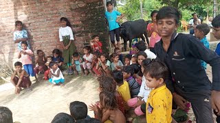 💯Bandar wala khel dikhaya madari ne full Masti video bacche ki Masti village games 🎯💯 [upl. by Nehttam655]