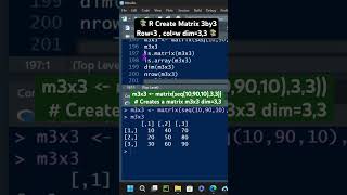 R How to Create Matrix m3x3 dim33 [upl. by Eran306]