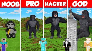 King Kong Statue Build Battle Challenge  Noob vs Pro vs Hacker vs God  Minecraft Animation [upl. by Mildrid556]