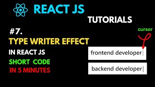 Typewriter Effect in React JS  React Tutorials [upl. by Jedd]