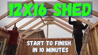 DIY Shed Build Time Lapse 12X16 [upl. by Lizned]