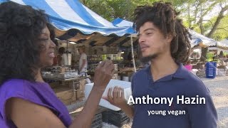 73 Years Young Annette Larkins Visits Organic Market and Talks with Young Vegans [upl. by Attenna289]