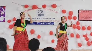 pahile maya mohani lagauni 🫶remix Nepali songnursing day dance couple nursingcollege guwahati [upl. by Nyrahtak]