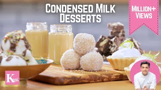 Holi Spl Dessert  5 Quick Condensed Milk Desserts Eggless  कोंडेंसेड मिल्क  Kunal Kapur Recipes [upl. by Emarie]