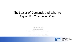 “Stages of Dementia and What to Expect” Rachel N Hart DO [upl. by Kcorb]