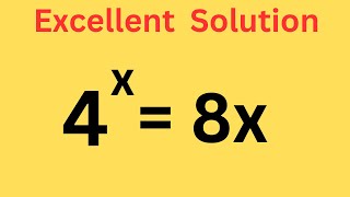 A Nice Math Olympiad Exponential Equation  4x  8x [upl. by Rhpotsirhc]