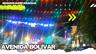 Recorrimos la Avenida Bolívar y ya colocaron las luces Navideña Managua Nicaragua 2024 [upl. by Cliff]