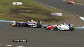 British F4  Luis Leeds amp Daniel Ricciardo swtichback overtake comparison [upl. by Icul862]