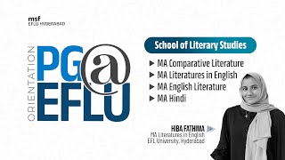 PGEFLU  MA in Comparative Literature Literatures in English English Literature Hindi  msf EFLU [upl. by Hyacinthia908]