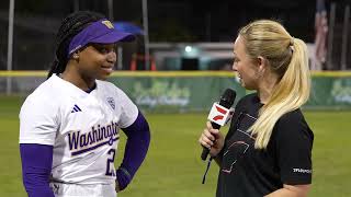 Washington Softballs Alana Johnson amp Ruby Meylan Recap The Win Over Nebraska At PVCC [upl. by Gregrory344]